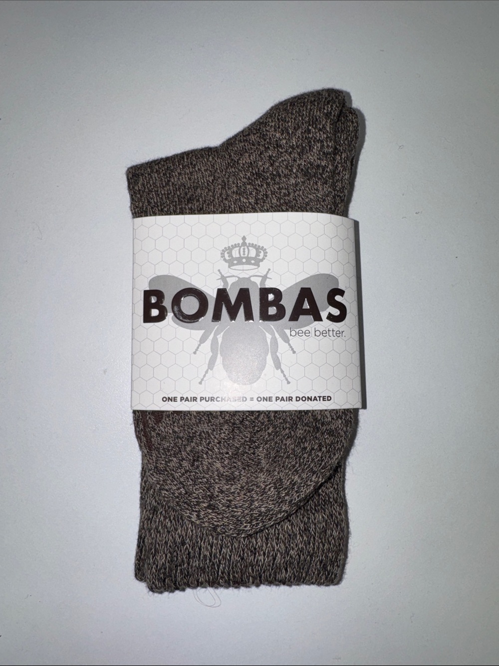 Bombas Marled Brown Crew Socks - Brown